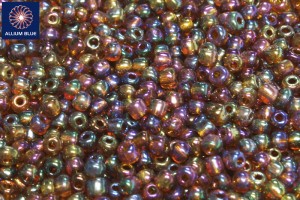 6/0 Glass Seed Bead With Transparent Colour Iridescent Coffee, Assorted, Glass Seed Bead, Mixed Color, 4mm