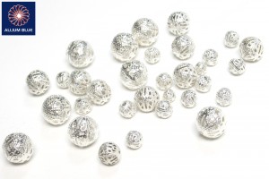 Filigree Bead, Assorted, Plated Base Metal, Silver Color, Various Sizes