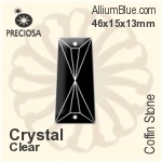 Preciosa Coffin Stone (115) 46x15x13mm - Clear Crystal