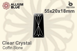 Preciosa Coffin Stone (115) 55x20x18mm - Clear Crystal
