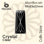 Preciosa Coffin Stone (115) 55x20x18mm - Clear Crystal