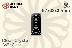 Preciosa Coffin Stone (115) 67x33x30mm - Clear Crystal
