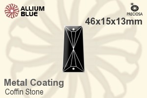 Preciosa Coffin Stone (115) 46x15x13mm - Metal Coating