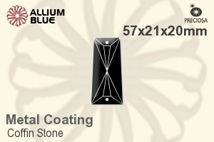 Preciosa Coffin Stone (115) 57x21x20mm - Metal Coating