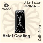Preciosa Coffin Stone (115) 67x33x30mm - Metal Coating