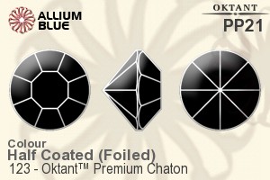 Oktant™ Premium Chaton (123) PP21 - Color (Half Coated) With Gold Foiling