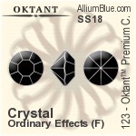 Oktant™ Premium 鑽石形尖底石 (123) SS18 - 白色（半塗層） 金色水銀底