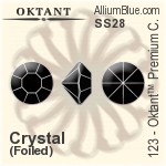 Oktant™ Premium 钻石形尖底石 (123) SS28 - 透明白色 金色水银底