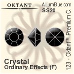 Oktant™ Premium 鑽石形尖底石 (123) SS20 - 白色（半塗層） 金色水銀底