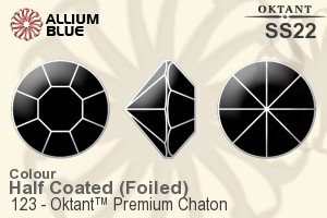 Oktant™ Premium Chaton (123) SS22 - Color (Half Coated) With Gold Foiling