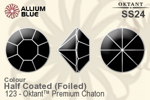 Oktant™ Premium Chaton (123) SS24 - Color (Half Coated) With Gold Foiling