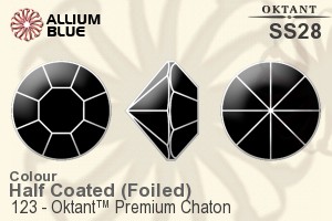 Oktant™ Premium Chaton (123) SS28 - Color (Half Coated) With Gold Foiling