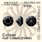 Oktant™ Premium チャトン (123) SS34 - カラー（ハーフ　コーティング） 裏面ゴールドフォイル