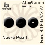 Preciosa Round Half-Hole MAXIMA Crystal Nacre Pearl (131 10 012) 5mm - Nacre Pearl