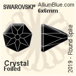 Swarovski Round Spike Flat Back No-Hotfix (2019) 6x6mm - Color (Half Coated) With Platinum Foiling