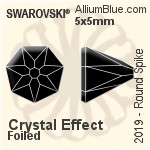 Swarovski Round Spike Flat Back No-Hotfix (2019) 5x5mm - Clear Crystal With Platinum Foiling