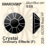 Swarovski XILION Rose Flat Back Hotfix (2028) SS8 - Crystal (Ordinary Effects) With Aluminum Foiling