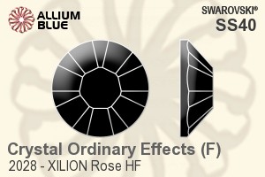 Swarovski XILION Rose Flat Back Hotfix (2028) SS40 - Crystal (Ordinary Effects) With Aluminum Foiling