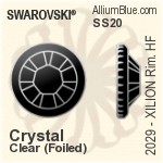 スワロフスキー XILION Rose Rimmed フラットバック(HF) (2029) SS20 - クリスタル アルミニウムフォイル
