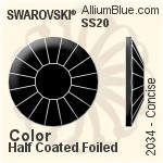 Swarovski Concise Flat Back No-Hotfix (2034) SS20 - Color (Half Coated) With Platinum Foiling