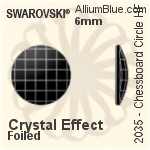 施華洛世奇 棋盤圓形 熨底平底石 (2035) 10mm - 顏色 鋁質水銀底