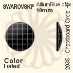施华洛世奇 棋盘圆形 熨底平底石 (2035) 6mm - 白色（半涂层） 铝质水银底
