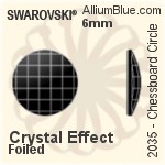 施华洛世奇 棋盘圆形 平底石 (2035) 10mm - 透明白色 白金水银底
