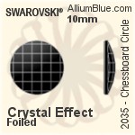 スワロフスキー Chessboard Circle ラインストーン (2035) 10mm - クリスタル 裏面プラチナフォイル