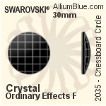 施華洛世奇 棋盤圓形 平底石 (2035) 20mm - 白色（半塗層） 無水銀底