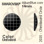 施華洛世奇 棋盤圓形 平底石 (2035) 14mm - 顏色 無水銀底