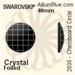 Swarovski Chessboard Circle Flat Back No-Hotfix (2035) 40mm - Clear Crystal With Platinum Foiling