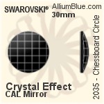 施華洛世奇 棋盤圓形 平底石 (2035) 40mm - 透明白色 白金水銀底