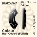 施華洛世奇 日蝕 熨底平底石 (2037) 17mm - 白色（半塗層） 鋁質水銀底