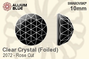 施华洛世奇 玫瑰式切割 平底石 (2072) 10mm - 透明白色 白金水银底