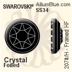 Swarovski Framed Flat Back Hotfix (2078/H) SS16 - Color (Half Coated) With Silver Foiling