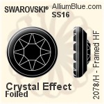 Swarovski Framed Flat Back Hotfix (2078/H) SS16 - Color With Silver Foiling