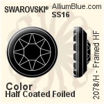 Swarovski Framed Flat Back Hotfix (2078/H) SS20 - Clear Crystal With Silver Foiling