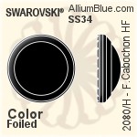 スワロフスキー Framed カボション ラインストーン ホットフィックス (2080/H) SS34 - カラー（ハーフ　コーティング） 裏面アルミニウムフォイル