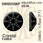 Swarovski XIRIUS Rose (Partly Frosted) Flat Back No-Hotfix (2088/G) SS20 - Clear Crystal With Platinum Foiling