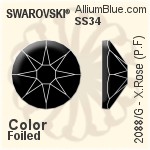 Swarovski Rimmed XIRIUS Rose Flat Back No-Hotfix (2088/I) SS34 - Color (Half Coated) With Platinum Foiling