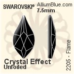 Swarovski Flame Flat Back No-Hotfix (2205) 14mm - Clear Crystal With Platinum Foiling
