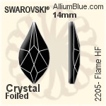 Swarovski Flame Flat Back Hotfix (2205) 14mm - Clear Crystal With Aluminum Foiling