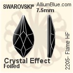 施華洛世奇 Flame 熨底平底石 (2205) 7.5mm - 白色（半塗層） 鋁質水銀底