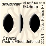 施华洛世奇 圆拱形 马眼形 熨底平底石 (2208/4) 10x5.5mm - 水晶珍珠 无水银底