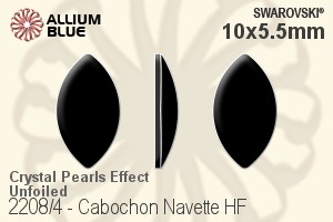 Swarovski Cabochon Navette Flat Back Hotfix (2208/4) 10x5.5mm - Crystal Pearls Effect Unfoiled
