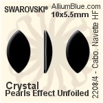 Swarovski Cabochon Navette Flat Back Hotfix (2208/4) 6x3.5mm - Crystal Pearls Effect Unfoiled