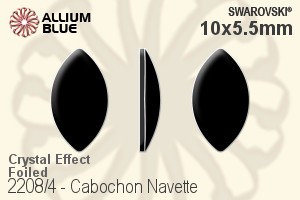 Swarovski Cabochon Navette Flat Back No-Hotfix (2208/4) 10x5.5mm - Crystal Effect With Platinum Foiling