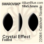 施华洛世奇 圆拱形 马眼形 平底石 (2208/4) 10x5.5mm - 白色（半涂层） 白金水银底