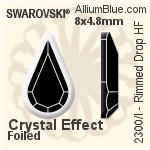 施華洛世奇 Rimmed Drop 熨底平底石 (2300/I) 8x4.8mm - 顏色（半塗層） 鋁質水銀底