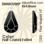 スワロフスキー Polygon Drop ペンダント (6015) 50mm - カラー（コーティングなし）